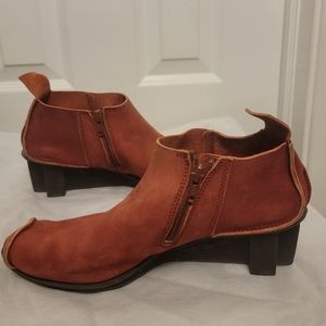 Trippen amber platform wedge boots red leather size 40